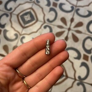 10 K White Gold & White Sapphire Ladder Pendant